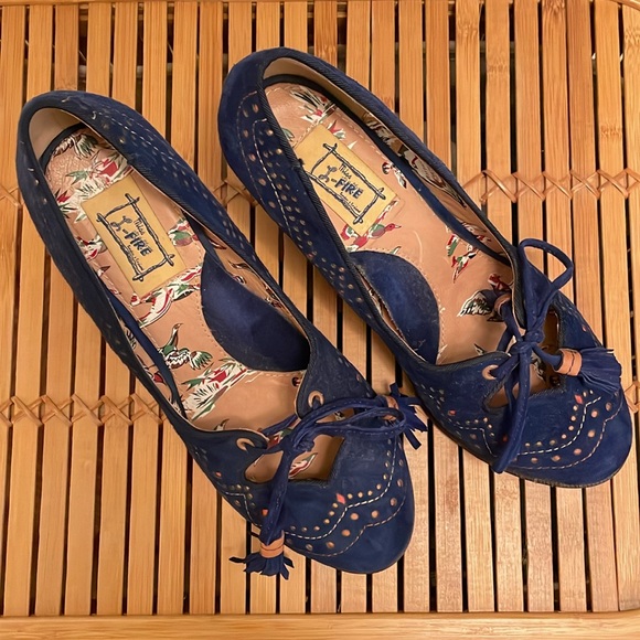 Miss L Fire blue suede pumps. Size Euro 36, US 6.5 Worn once indoors - Picture 2 of 7